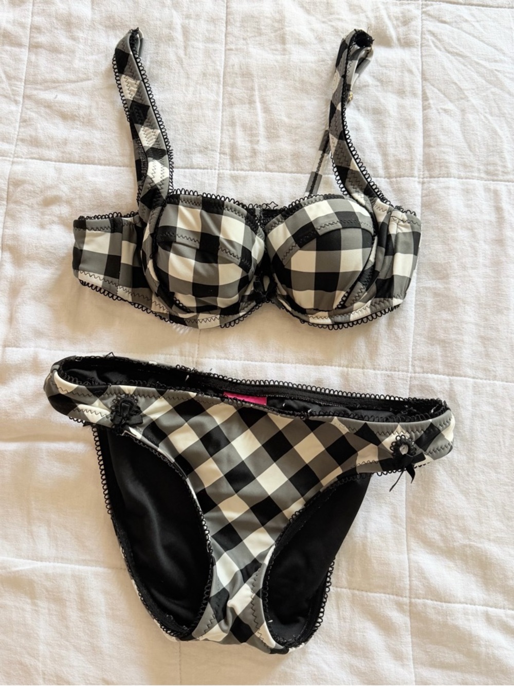 Vintage Betsey Johnson lingerie inspired bikini